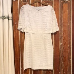 Trina Turk White Lace Overlay Sheath Sz 8 & 10